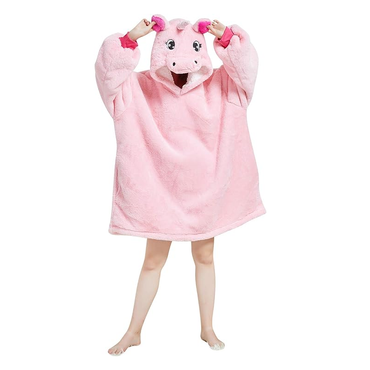 Large Pink Unicorn Oversized Blanket Hoodie