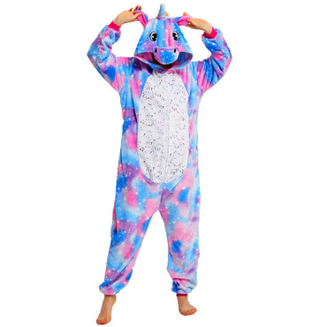 Purple Unicorn with Sparkling Stars Adult Onesie