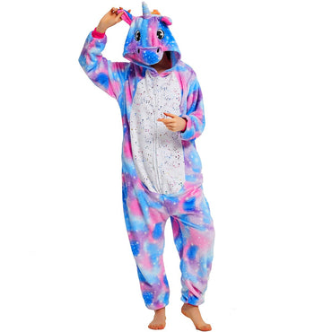 Purple Unicorn with Sparkling Stars Adult Onesie