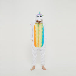 White Unicorn With Rainbow Wings Adult Onesie