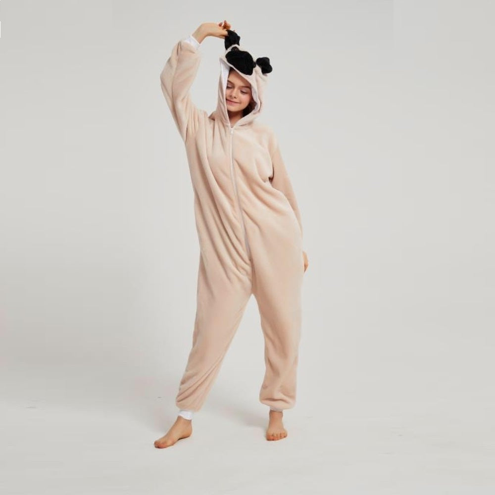 Realistic Pug Dog Adult Onesie