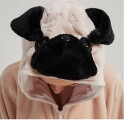 Realistic Pug Dog Adult Onesie