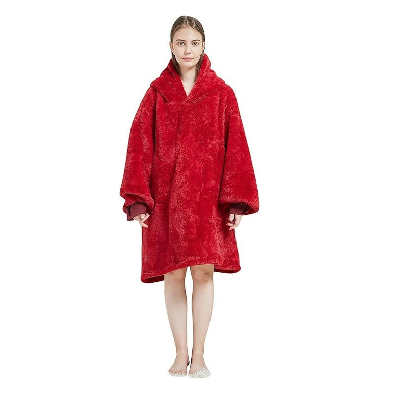 Large Red Oversized Blanket Hoodie