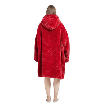 Large Red Oversized Blanket Hoodie
