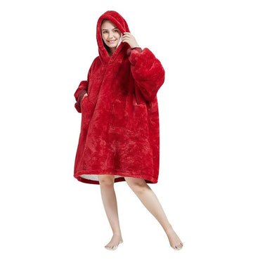 Large Red Oversized Blanket Hoodie