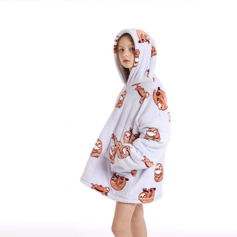 Small Sloth Oversized Blanket Hoodie