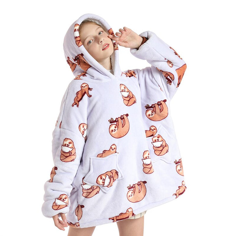 Small Sloth Oversized Blanket Hoodie