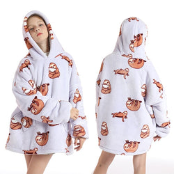 Small Sloth Oversized Blanket Hoodie