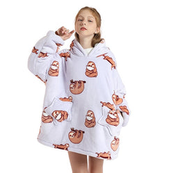 Small Sloth Oversized Blanket Hoodie