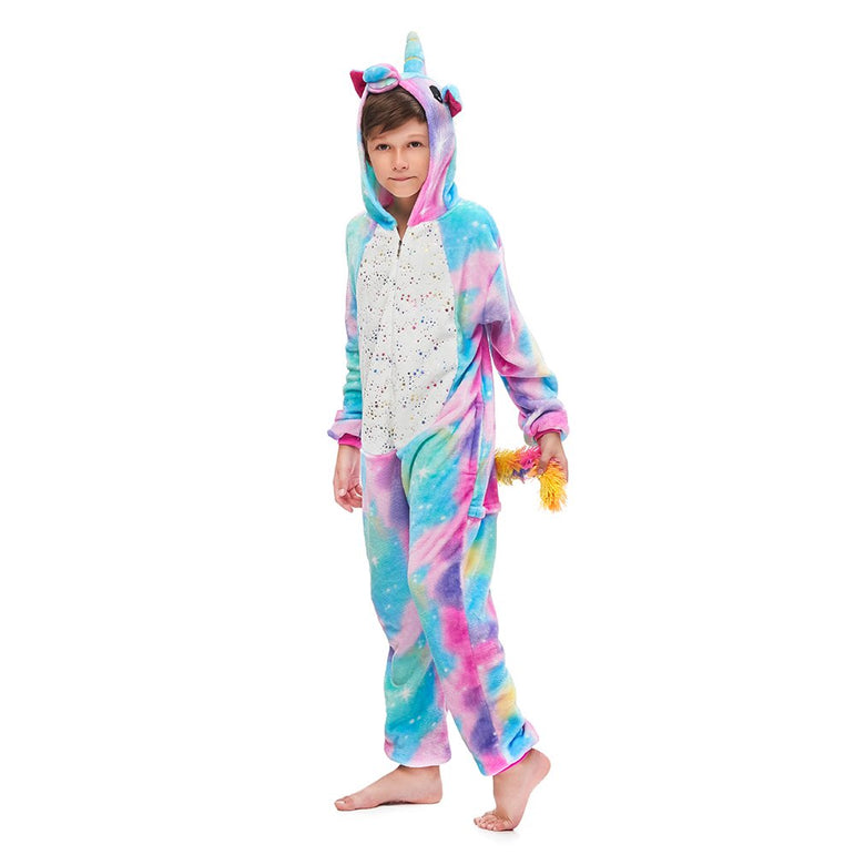 Rainbow Unicorn with Sparkling Stars Kids Onesie