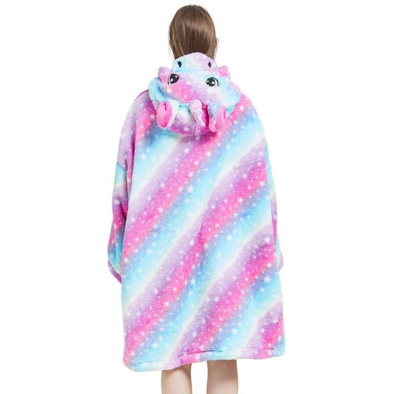 Large Galaxy Starry Sky Unicorn Oversized Blanket Hoodie