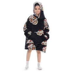 Small Sugar Skull Oversized Blanket Hoodie