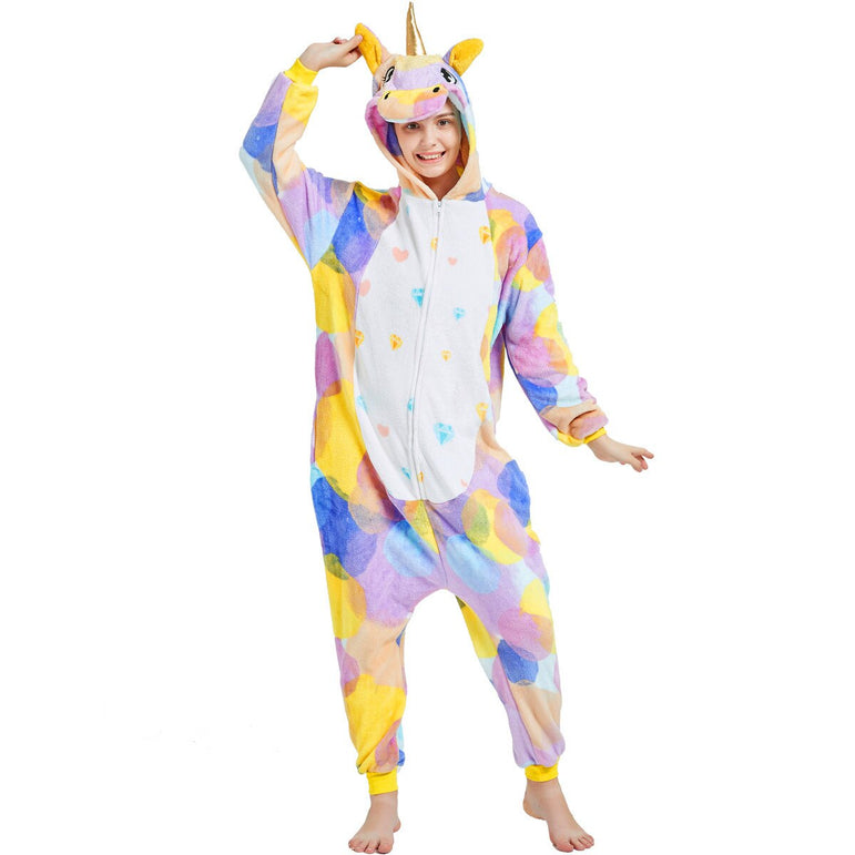 Rainbow Circles Unicorn Adult Onesie