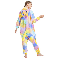 Rainbow Circles Unicorn Adult Onesie