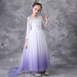 White-Purple Party Costume Princess Dress With Cape