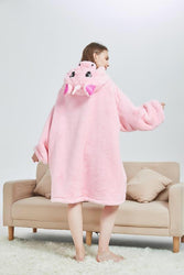 Large Pink Unicorn Oversized Blanket Hoodie