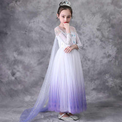 White-Purple Party Costume Princess Dress With Cape