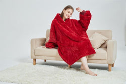 Large Red Oversized Blanket Hoodie