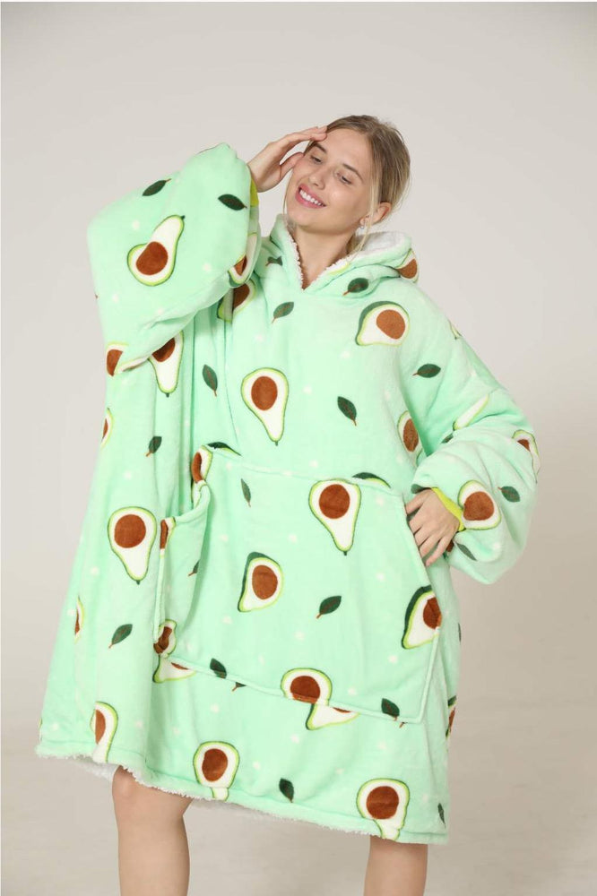 Large Avocado Oversized Blanket Hoodie