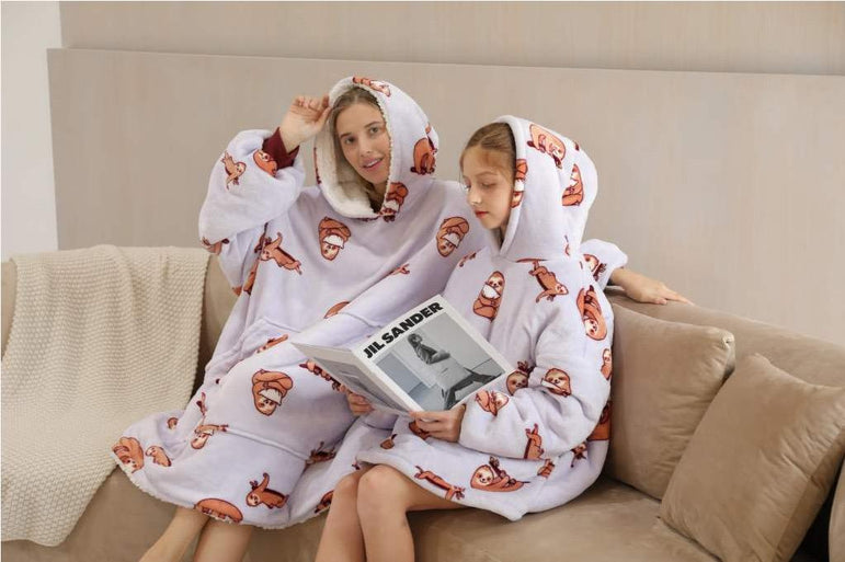 Small Sloth Oversized Blanket Hoodie