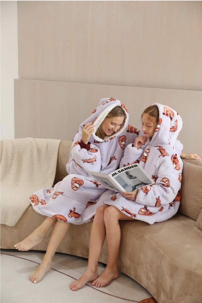 Small Sloth Oversized Blanket Hoodie