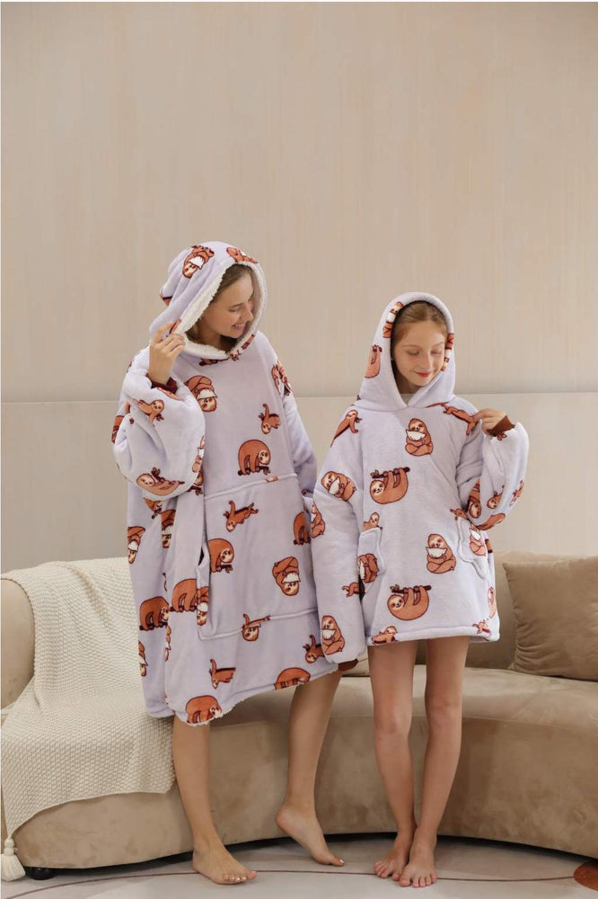 Large Sloth Oversized Blanket Hoodie