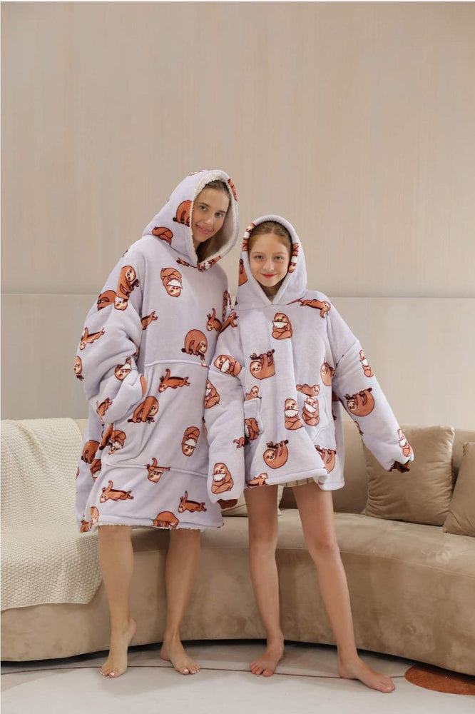 Large Sloth Oversized Blanket Hoodie