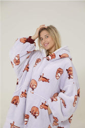 Large Sloth Oversized Blanket Hoodie