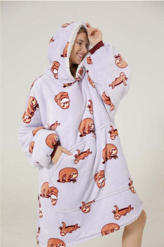 Large Sloth Oversized Blanket Hoodie