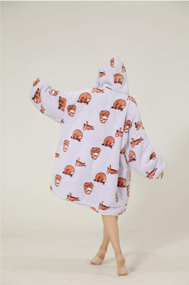 Large Sloth Oversized Blanket Hoodie