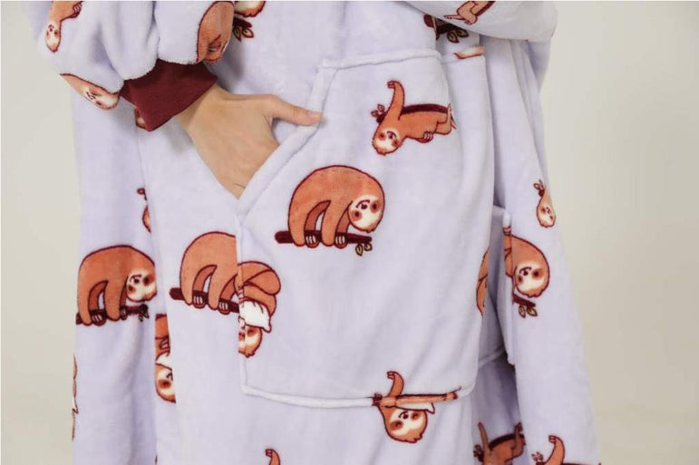 Large Sloth Oversized Blanket Hoodie