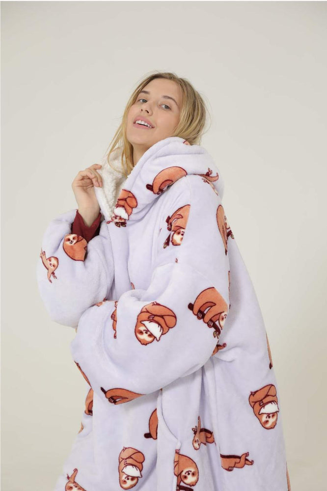 Large Sloth Oversized Blanket Hoodie