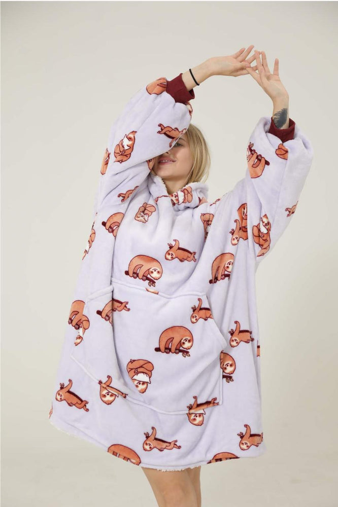 Large Sloth Oversized Blanket Hoodie