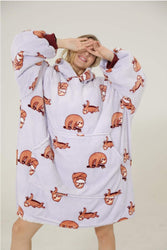 Large Sloth Oversized Blanket Hoodie