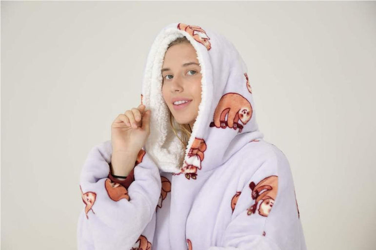 Large Sloth Oversized Blanket Hoodie