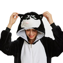 Black Husky Dog Adult Onesie