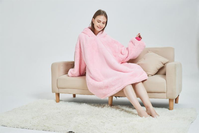 Large Pink Unicorn Oversized Blanket Hoodie