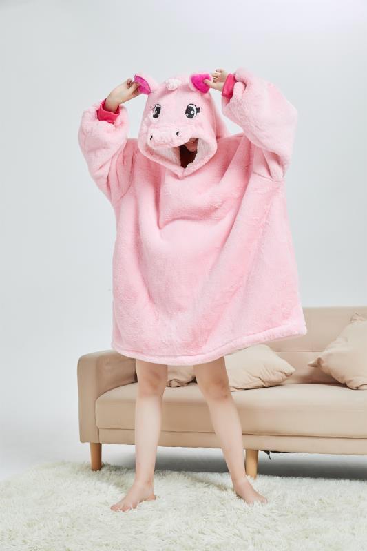 Large Pink Unicorn Oversized Blanket Hoodie