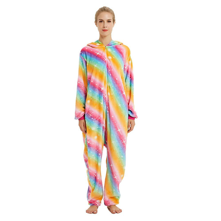 Golden Rainbow Unicorn Adult Onesie