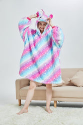 Large Galaxy Starry Sky Unicorn Oversized Blanket Hoodie