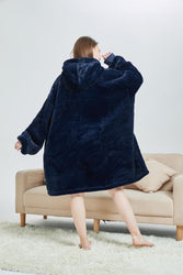 Large Dark Blue Oversized Blanket Hoodie