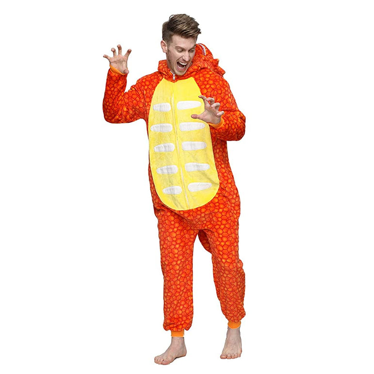 Orange Triceratops Adult Onesie