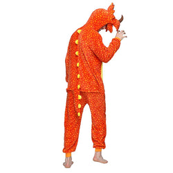 Orange Triceratops Adult Onesie