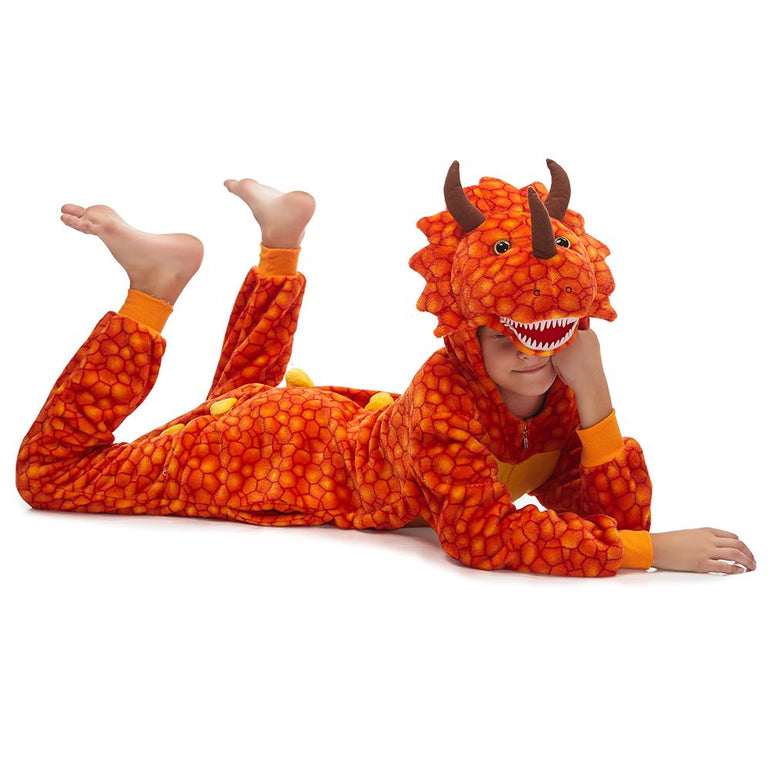 Orange Triceratops Kids Onesie