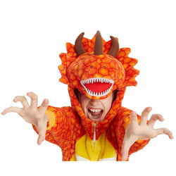 Orange Triceratops Kids Onesie