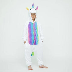 White Unicorn With Rainbow Wings Kids Onesie