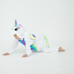 White Unicorn With Rainbow Wings Kids Onesie