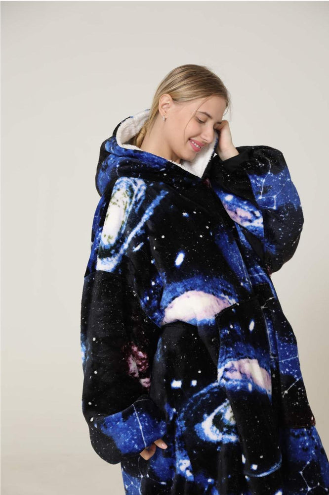 Large Dark Galaxy Oversized Blanket Hoodie