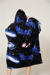 Large Dark Galaxy Oversized Blanket Hoodie