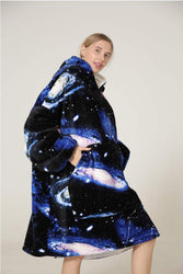 Large Dark Galaxy Oversized Blanket Hoodie